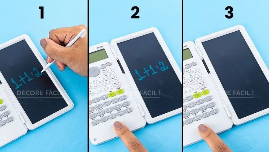 الحاسبة الذكية 2 في 1 مع لوحة كتابة LCD